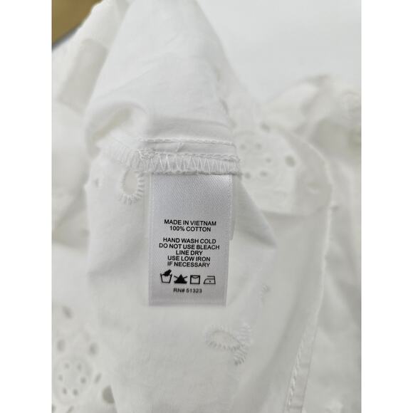 1 State White Eyelet Flutter Sleeve Top - Picture 5 of 5